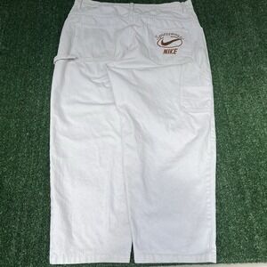 VTG Nike Jeans Mens 42x29" White Gold Carpenter‎ Baggy Embroidered Hip Hop 90s